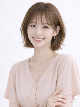 リリアーナ(LILIANA) 池袋 大人女性 くびれボブ 顔まわりカット ミルクティーベージュ