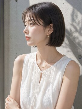 ノア 三宮店(NOA) 【NOA】韓国風内巻きボブ×シースルーバング×艶ブラウン