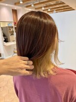 アズールサン 草加西口店(azule-sun)&nbsp;インナーカラー,ブロンド×ボルドーピンク,レイヤーボブ【草加】