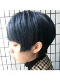 ミヤザキスタイル   モードなマッシュショート/くすみブルー