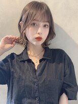 【Aラインボブ】ニュアンスくびれウェーブボブ　20代30代