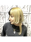[prankster]個性派黒×白金　ツートンボブ