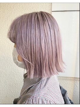 テイラー(Taylor) 【Taylor 】大宮 ピンクラベンダー×切りっぱなしボブ