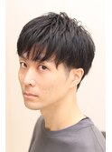 20代30代ビジネスマンツーブロックマッシュカジュアル束感