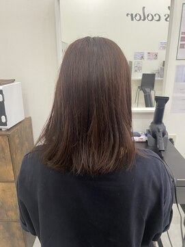 ビーズカラー 鶴岡エスモール店 【B'ｓ】20代30代40代人気◎艶×ピンクベージュ/セミロング