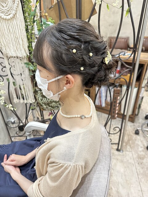 【Bormee】結婚式お呼ばれヘアセット　編み込みアレンジ