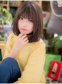 アッシュブラック前下がり切りっぱなしボブc5川口20代30代40代