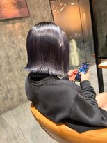 アース コアフュールボーテ 新潟紫竹山店(EARTH coiffure beaute)&nbsp;ネイビーブルー_アドミオ_ボブ外ハネボブ