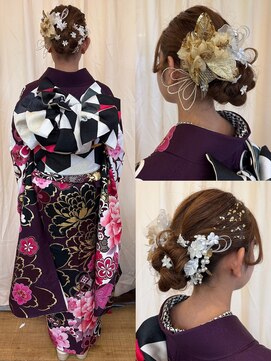 ヘアーメイク ツインズ(Hair Make TWINS) 紫の振袖が映える定番アップアレンジ☆