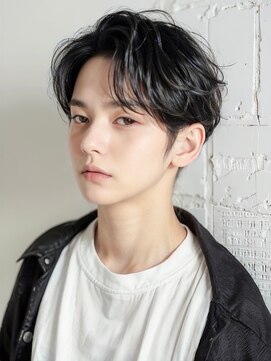 ヴェイン 渋谷(vain) フェザーパーマ 刈り上げセンターパート ニュアンスデザイン