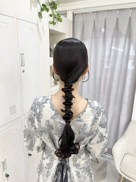 エレノア 梅田 大阪駅前第4ビル店(Eleanor) タイトヘア編みおろし 結婚式参列ヘアアレンジ