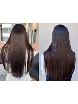 自然な仕上がりに感動☆自然な、柔らか質感ストレートでお悩み解決！理想の地毛風サラツヤ髪へ♪