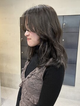 ヘアー アイス ルーチェ(HAIR ICI LUCE) ブリーチなしダブルカラー冬カラーオリーブグレージュ/今枝