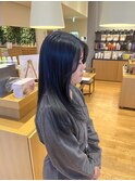 深めでクールに☆ブルーシルバー/ブルー系カラー/ブリーチカラー
