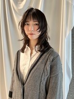 ダブ アオヤマ(DaB AOYAMA)&nbsp;ミディアムウルフカット顔まわりカット顔まわりレイヤー