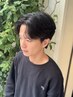 韓国風パーマ+ダウンパーマ+メンズカット+眉デザイン  ￥18700