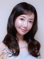 ジル ヘアアンドメイク 恵比寿(JILLE hair&make)&nbsp;ロングレイヤースタイル　韓国風内巻き　シースルーバング