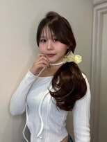 ノク 渋谷(nok) 顔まわりカットヘアアレンジ_ダークパープルミルクブラウン