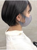 大人かわいい丸み耳かけショートボブダークブラウン（徳竹）