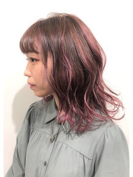 コマ(coma) 【coma中野】ピンクバレイヤージュミディアムレイヤー