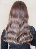 20代30代大人可愛い☆艶髪ウェーブロング×ベージュカラー