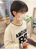 大人可愛い小顔耳かけ丸みショート マッシュ ひし形 20代30代