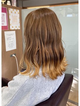 エル バイ ファースト(L by first) 【L by first】ミルクティー×イエロー(裾カラー)◎30代40代