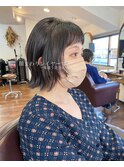 ボブウルフ/顔まわりレイヤー/ウルフカット/切りっぱなしボブ