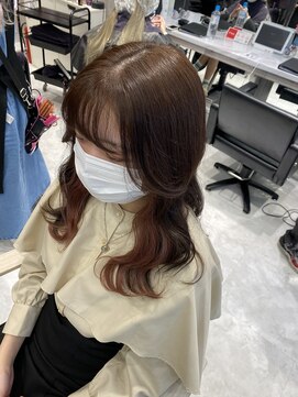 リル 溝の口(LiL) オレンジインナーカラー/溝の口/ブリーチ/レイヤーカット