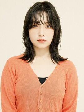 オンク 新宿(onk) 黒髪/グレーベージュ/レイヤーロング/前髪パーマ[新宿駅]