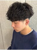 波巻きスパイラルパーマメンズマッシュメンズパーマ群馬高崎眉毛
