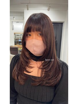 シエル フクオカ(CIEL FUKUOKA) ロングレイヤーカット柔らかブラウンカラー