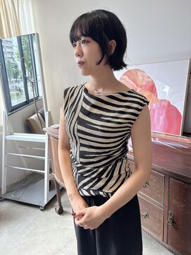 ヘアーアイストゥーレ(HAIR ICI TRE) ボブパーマ 暗髪 ぷつっとボブ リップラインボブ 担当桜桃