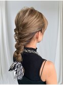 ゆるふわ編みおろし くるりんぱ ヘアセット ヘアアレンジ