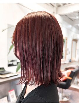 ラレイ ハラジュク(Lalei harajuku) 【白石】ブリーチなし赤髪バーガンディボルドー暖色ミディアム