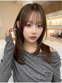 韓国レイヤー顔まわりカットくびれレイヤー小顔カット韓国ヘア