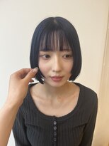 サラビューティーサイト 九大学研都市店(SARA Beauty Sight) 切りっぱなしボブ/レイヤーカット/Wカラー/ブルーブラック