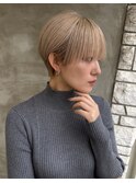 【ホワイトブロンド ショートマッシュ】