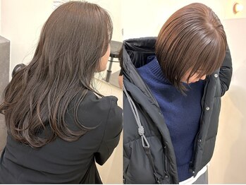 HINTSTATION|HAIR & COFFEE 押上店【10/11 NEW OPEN(予定)】の写真/【口コミ高評価】年齢と共に気になり始めたお悩みも、白髪ぼかし×髪質改善でワンランク上のお洒落ヘアに。