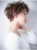 大人かわいいくせ毛風小顔マニッシュショートw川口20代30代40代