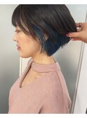インナーブルーショートヘア