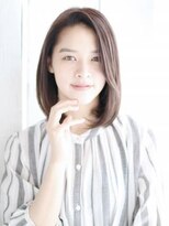ヘアメイク ナル(hair make nalu)&nbsp;かきあげバングのナチュラルストレートスタイル