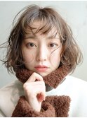ゆるふわボブ_チェリーブラウンフェミニンロング_49092