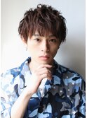 『力石サトシ』波巻き束感ショートツーブロックマッシュ