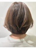 髪質改善 ハイライト ナチュラルボブ