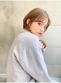 mowen ショートボブ×スモーキーベージュ×ハイトーン