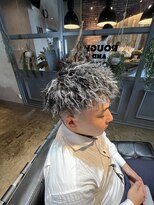 メンズヘアースパイス 駅前(Men's hair SPICE)&nbsp;フェードツイストスパイラルパーマホワイトメッシュ