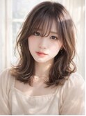 小顔ミディアムヘア