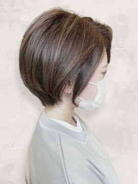 エルプラスヘアー(L+hair) 30代40代ミニボブココアブラウン小顔美肌ストレート大人可愛い