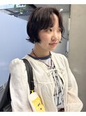 ダークパープル/レイヤーボブ/顔周りレイヤー/ミルクブラウン